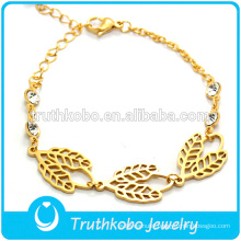 2016 Good Sale Gold-Plated Four-Leaved Clover A Leaf Shape Girls New Designer Bracelet